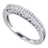 Round Pave-set Diamond Slender Bridal Wedding Band 1/5 Cttw 10k White Gold