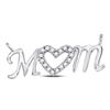 Diamond Mom Mother Heart Pendant 1/10 Cttw 10kt White Gold