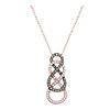 Image 1 : Round Brown Diamond Double Vertical Infinity Pendant 1/4 Cttw 10kt Rose Gold
