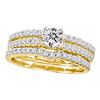Diamond 3-Piece Bridal Wedding Engagement Ring Band Set 1.00 Cttw 14kt Yellow Gold
