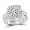 Diamond Bridal Wedding Engagement Ring Band Set 1.00 Cttw 14kt White Gold