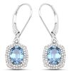 2.36 ctw Sapphire Blue & Diamond Earrings 14K White Gold - REF-74F2W