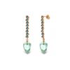 Genuine 25.6 ctw Blue Topaz Earrings 14KT Rose Gold - REF-85Z6N