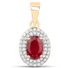 Image 1 : 1.08 ctw Ruby & White Diamond Pendant 14K Yellow Gold - REF-38M2R