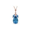 Genuine 6.5 ctw Blue Topaz Necklace 14KT Rose Gold - REF-38M2T