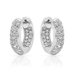 1.01 CTW Diamond Earrings 14K White Gold - REF-87H7M