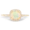 Image 3 : 0.60 ctw Ethiopian Opal & Diamond Ring 14K Yellow Gold - REF-33T2X