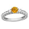Image 1 : 1.10 CTW Citrine & Diamond Ring 14K White Gold - REF-79F3N