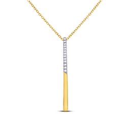 Diamond Vertical Bar Pendant 1/20 Cttw 14kt Yellow Gold