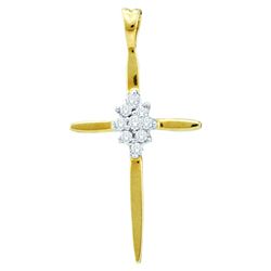 Diamond Cross Faith Pendant 1/12 Cttw 14kt Yellow Gold