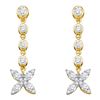 Image 1 : Diamond Flower Cluster Dangle Earrings 3/4 Cttw 10kt Yellow Gold