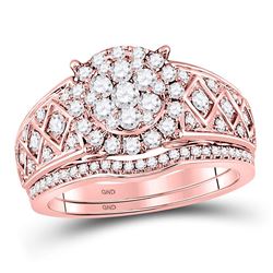Diamond Bridal Wedding Engagement Ring Band Set 1.00 Cttw 14kt Rose Gold