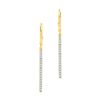 Image 1 : Round Pave-set Diamond Stick Dangle Earrings 1/4 Cttw 10kt Yellow Gold