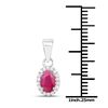 Image 2 : 0.65 ctw Ruby & White Diamond Pendant 14K White Gold - REF-22X2Y