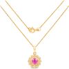 Image 2 : 0.59 ctw Ruby & White Diamond Pendant 14K Yellow Gold - REF-33M2F