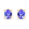 Image 1 : 0.70 ctw Tanzanite Earrings 14K Yellow Gold - REF-14W8M