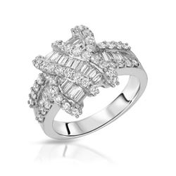 1.66 CTW Diamond Ring 18K White Gold - REF-177M5F