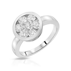 0.25 CTW Diamond Ring 14K White Gold - REF-31W2H