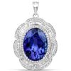 Image 1 : 27.91 ctw Tanzanite & Diamond Pendant 18K White Gold - REF-2287M2R