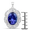 Image 2 : 27.91 ctw Tanzanite & Diamond Pendant 18K White Gold - REF-2287M2R