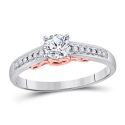 Diamond Solitaire Bridal Wedding Engagement Ring 1/2 Cttw 14kt White Gold