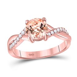 Round Morganite Solitaire Ring 1-1/3 Cttw 10kt Rose Gold