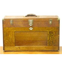 Oak Machinist Tool Box H.Gerstner Sons, Dayton Ohio 