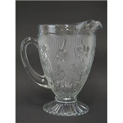 Crystal Iris and Herringbone Footed Pitcher