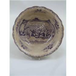 Rare 1830 British Political Bowl Mulberry Purple Transf