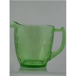 Green Hex Optic Pitcher 5" Honeycomb Pattern