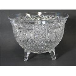 Pressed Glass Footed Crystal Bowl, Ca. 1920