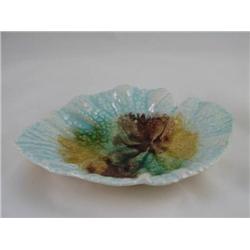 Majolica Begonia Leaf Side Dish Turquoise, GHS