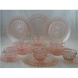 6 Pink Holiday Buttons and Bows Place Settings