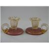 Image 1 : Murano Gold Flecks and Pink Candleholders