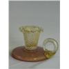 Image 2 : Murano Gold Flecks and Pink Candleholders