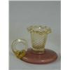 Image 3 : Murano Gold Flecks and Pink Candleholders