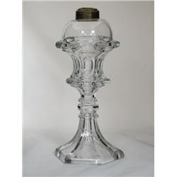  Mid 1800s Whale Oil Lamp EAPG Flint Glass