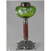 Image 1 : 1800s Oil Lamp Green Enamel Candlestick