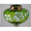 Image 4 : 1800s Oil Lamp Green Enamel Candlestick