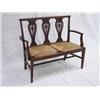 Image 1 : Mahogany Chippendale Rush Settee Bench