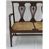 Image 3 : Mahogany Chippendale Rush Settee Bench