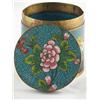 Image 5 : Cloisonne Brass Round Box, Turquoise Floral