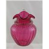 Image 2 : Cranberry Pitcher with Clear Handle Collar
