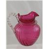 Image 3 : Cranberry Pitcher with Clear Handle Collar