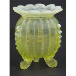 Klondyke Vaseline Opalescent Spooner 