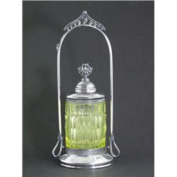 Victorian Vaseline Pickle Castor Rogers Bros Triple Pla
