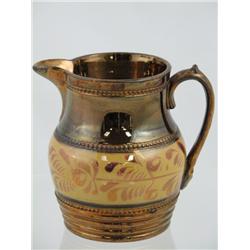 Ca. 1840 Staffordshire Copper Lustre Cream Pitcher
