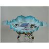 Image 1 : Turquoise Ruffled Cased Glass Card Receiver