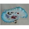 Image 3 : Turquoise Ruffled Cased Glass Card Receiver