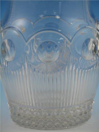 EAPG Manhattan Pattern Bulbous Pitcher, US Glass Co.